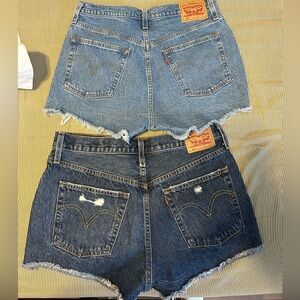 Women’s Levi's Blue and Dark Blue Denim Shorts Duo